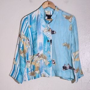 Citron Blue and Cream Patterned Shirt